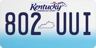 KY license plate 802UUI