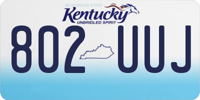 KY license plate 802UUJ