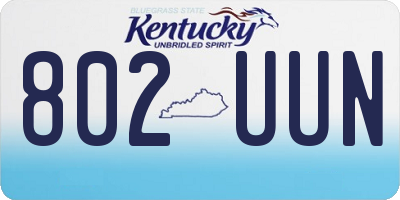 KY license plate 802UUN