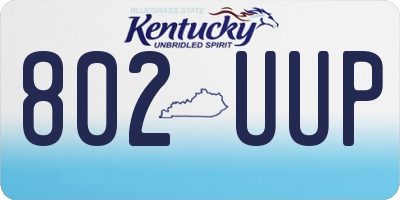KY license plate 802UUP