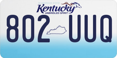 KY license plate 802UUQ