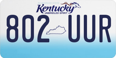 KY license plate 802UUR