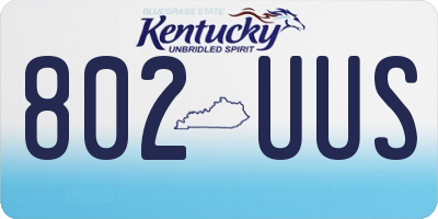 KY license plate 802UUS