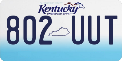 KY license plate 802UUT