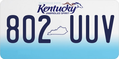 KY license plate 802UUV