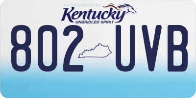 KY license plate 802UVB
