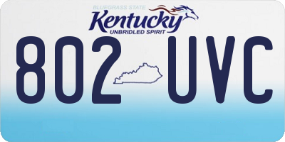 KY license plate 802UVC