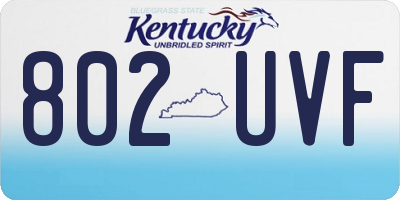 KY license plate 802UVF