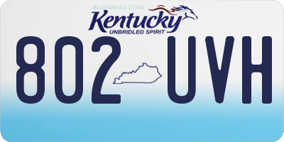 KY license plate 802UVH