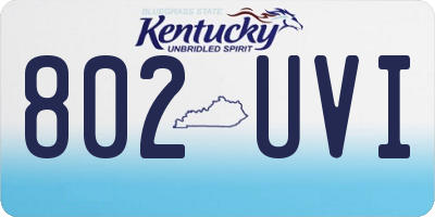 KY license plate 802UVI