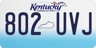 KY license plate 802UVJ