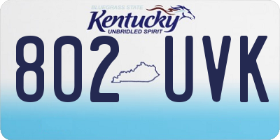 KY license plate 802UVK