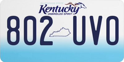 KY license plate 802UVO