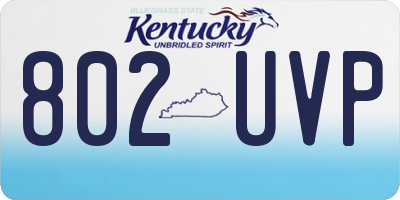 KY license plate 802UVP