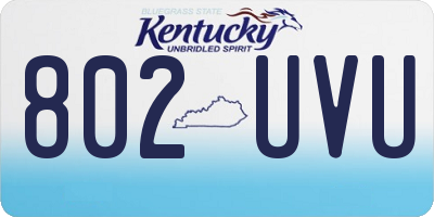 KY license plate 802UVU