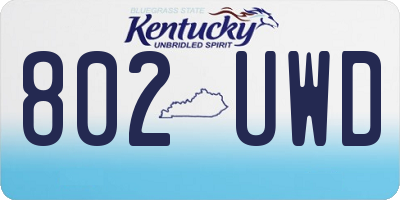 KY license plate 802UWD