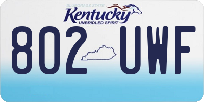 KY license plate 802UWF