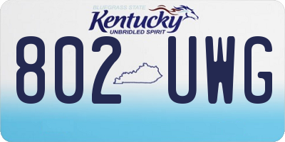 KY license plate 802UWG