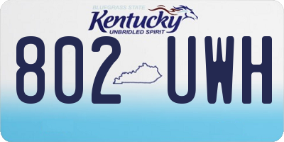 KY license plate 802UWH