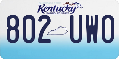 KY license plate 802UWO