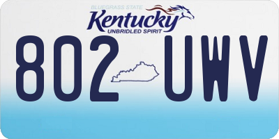 KY license plate 802UWV