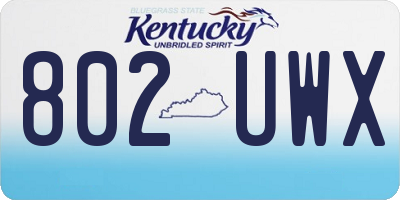 KY license plate 802UWX