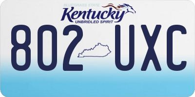 KY license plate 802UXC