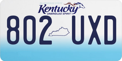 KY license plate 802UXD