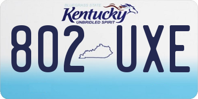 KY license plate 802UXE