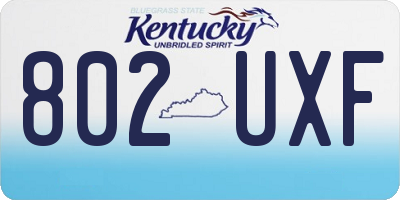KY license plate 802UXF