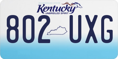 KY license plate 802UXG