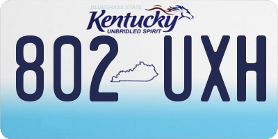 KY license plate 802UXH