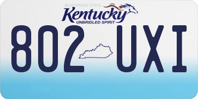 KY license plate 802UXI
