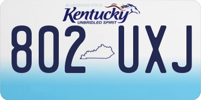 KY license plate 802UXJ