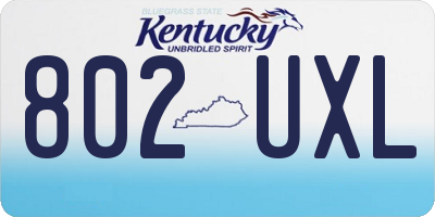 KY license plate 802UXL