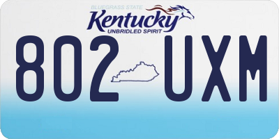 KY license plate 802UXM