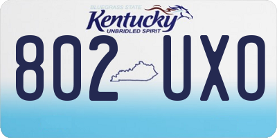 KY license plate 802UXO