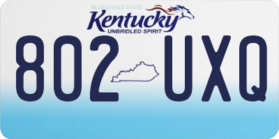 KY license plate 802UXQ