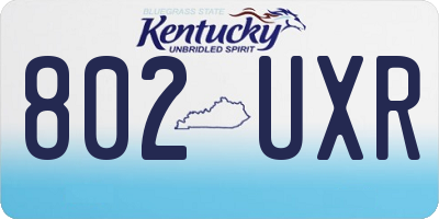 KY license plate 802UXR