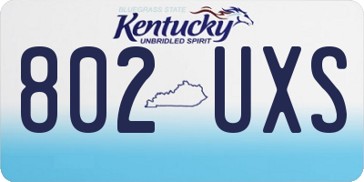 KY license plate 802UXS