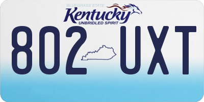 KY license plate 802UXT