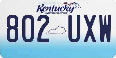KY license plate 802UXW