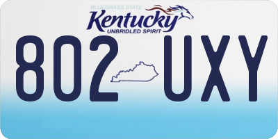 KY license plate 802UXY