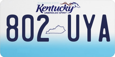 KY license plate 802UYA