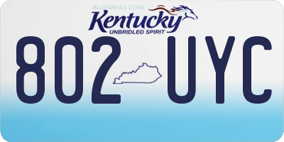KY license plate 802UYC