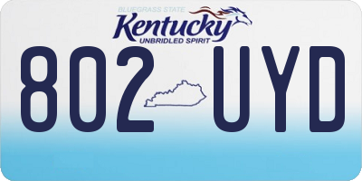 KY license plate 802UYD