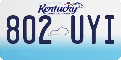 KY license plate 802UYI