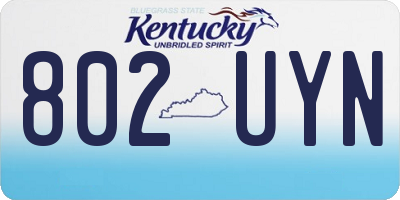 KY license plate 802UYN