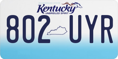 KY license plate 802UYR