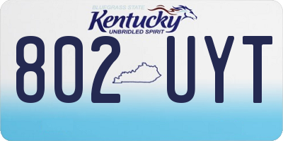 KY license plate 802UYT